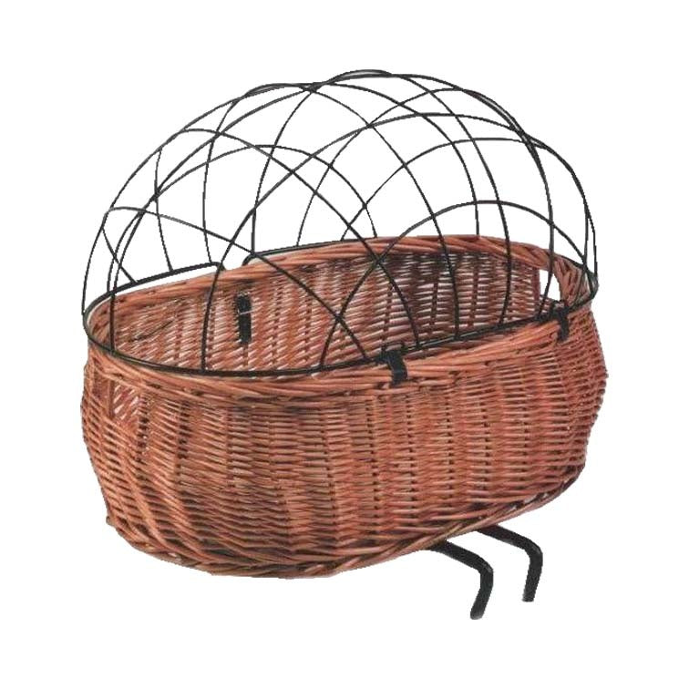 Basil Pluto Rattan Front Pet Bike Basket with Headtube Mount