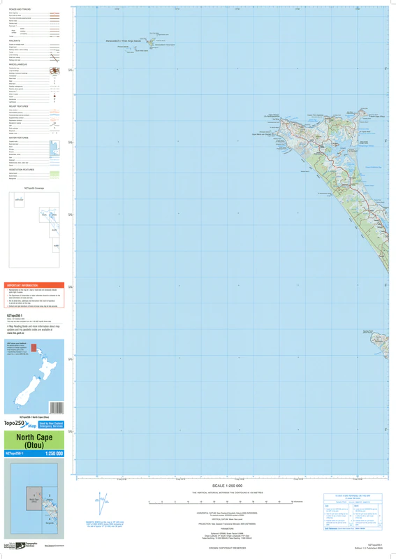 NZ Topo 250 Map 01 - North Cape