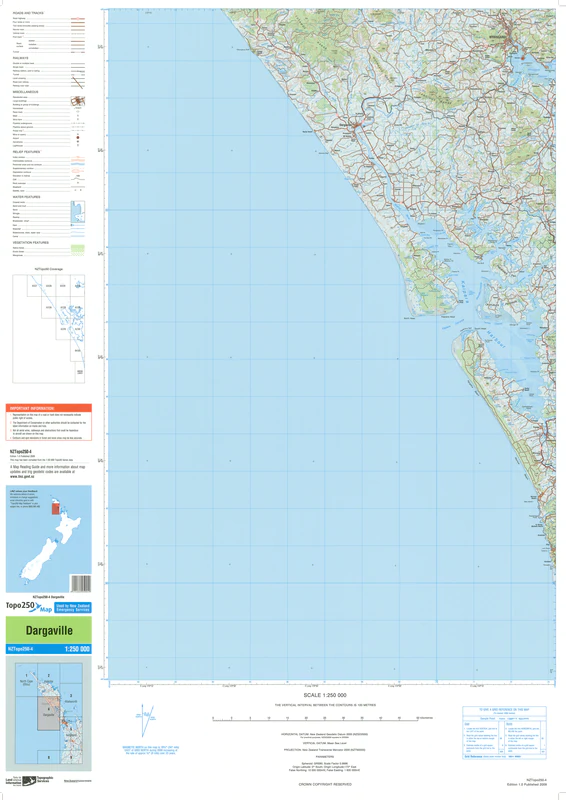 NZ Topo 250 Map 04 - Dargaville