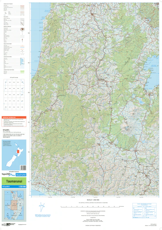 NZ Topo 250 Map 09 - Taumaranui