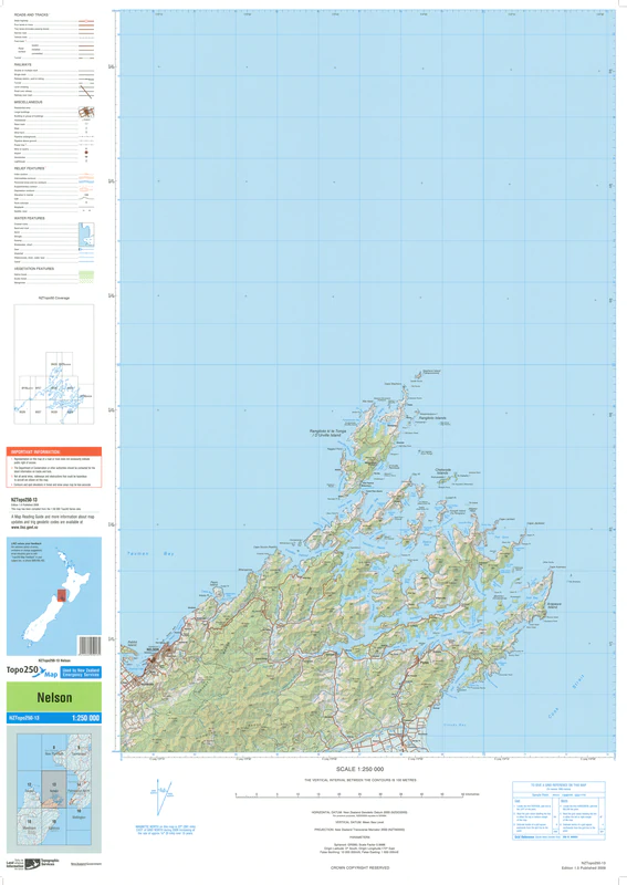 NZ Topo 250 Map 13 - Nelson