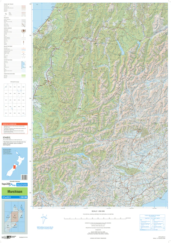 NZ Topo 250 Map 18 - Murchison