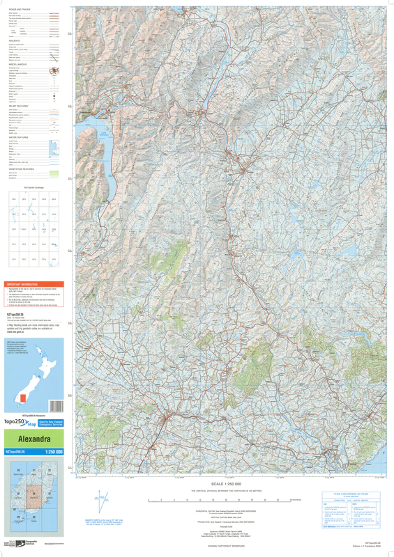 NZ Topo 250 Map 26 - Alexandra