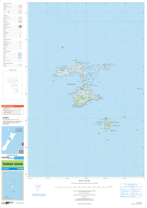 NZ Topo 250 Map 31 - Chatham Islands