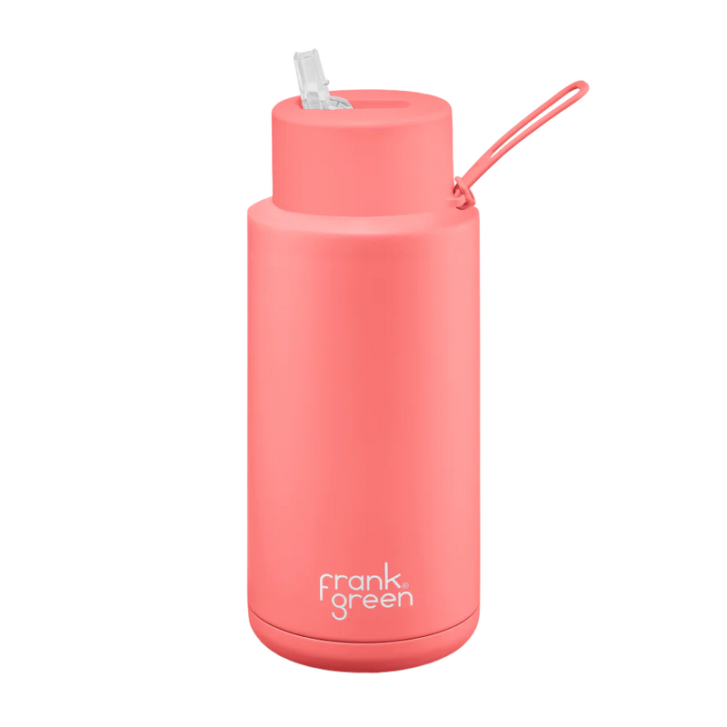 Frank Green Ceramic 34oz/1L Reusable Bottle with Straw