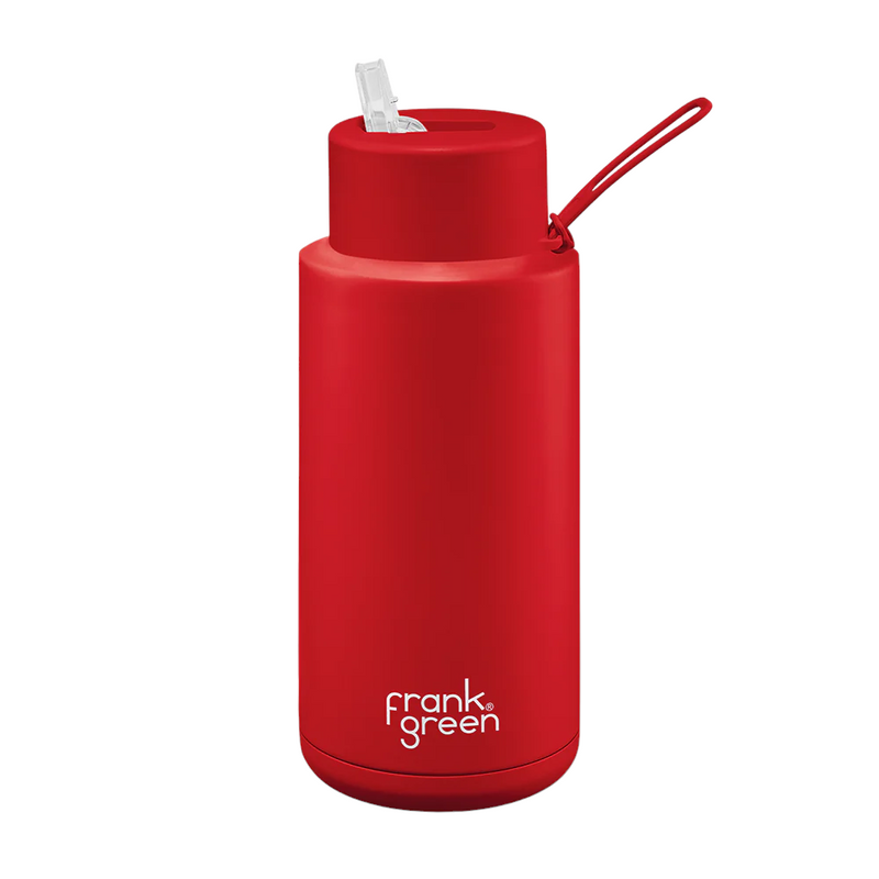 Frank Green Ceramic 34oz/1L Reusable Bottle with Straw