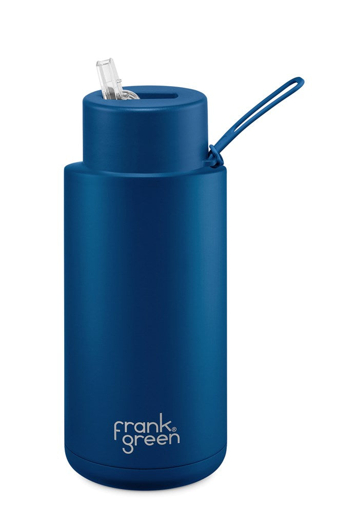 Frank Green Ceramic 34oz/1L Reusable Bottle with Straw