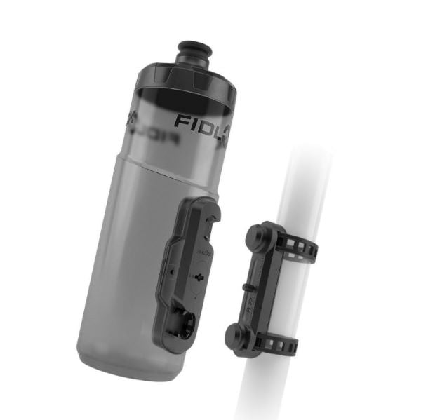 Fidlock Bottle 600ml + Uni Base Inc Cageless Magnetic-Mechanical Mounting System - Transparent Black